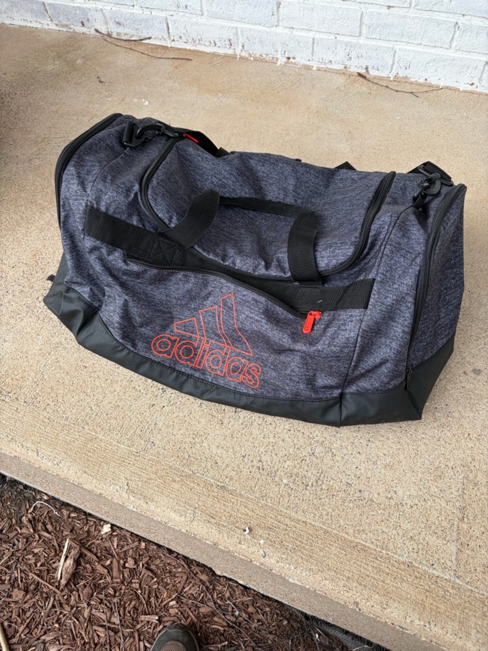 adidas Men's Gray Duffle Bag gym bag, great shape